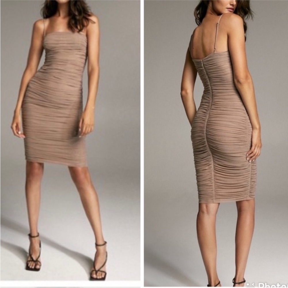 Babaton/Aritzia Luxor Ruched Dress. Clay Mask Size 0 NWT